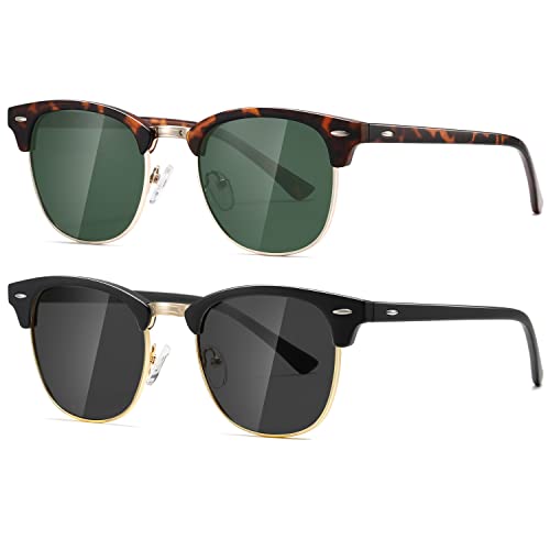 Image of AEVOGUE Semi Rimless Polarized Sunglasses for Women Men, AE0369 2 Pack