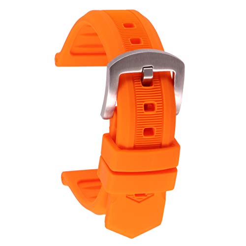 20mm Soft Rubber Strap Orange Watch Band for TAG HEUER Formula F-1 Aquaracer by Vintage.G