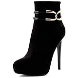 Absatzhöhe ca. 12,5 cm Luichiny Damen Plateau-Stiefeletten Whoa Girl Black Suede Gr. 38,5