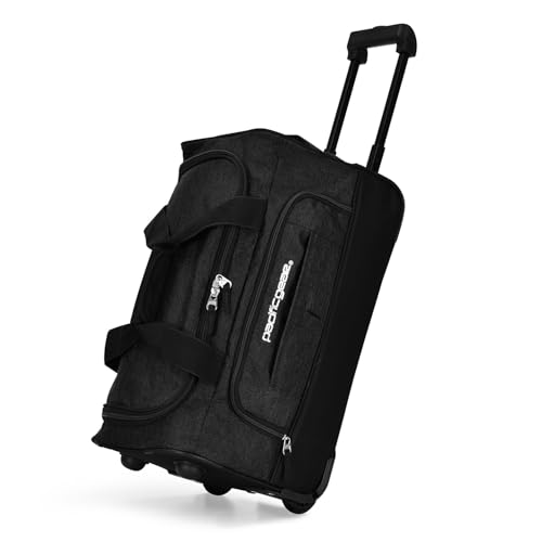 Sac de sport à roulettes noir 53cm Pacific Gear bagage cabine à double compartiment