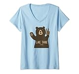 Mujer Oso de la paz del lago Tahoe Camiseta Cuello V