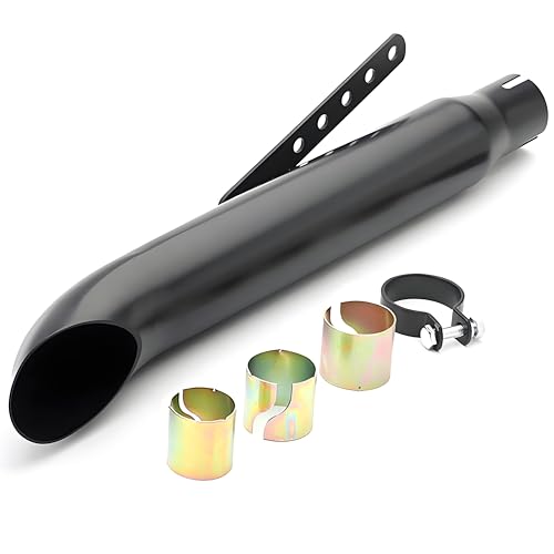 Black Motorcycle Exhaust Pipe, 1.50-1.77in, Left/Right Mount