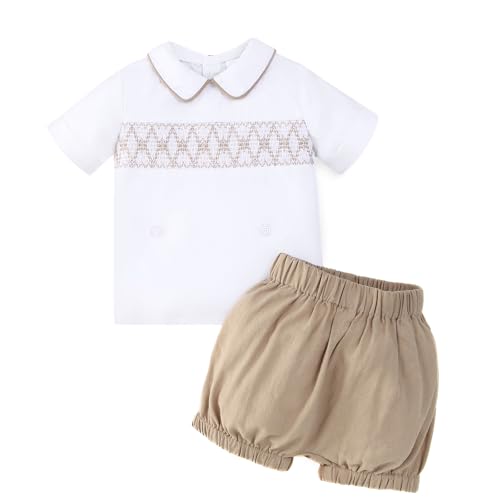 Image of Booulfi Baby Boy Toddler Summer Clothes Wedding Birthday Outfits Suit for Boys T-Shirt and Shorts Set