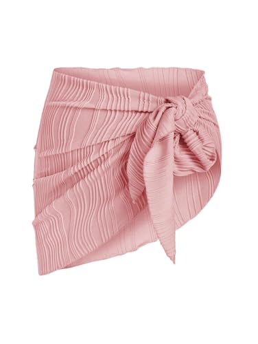 Image of ZAFUL Women's Sarong Coverups Beach Wrap Sheer Bikini Cover Up Mini Skirt | Wraps Swimwear, Cover Ups for Swimwear, Multi-Wear, Texture, Floral