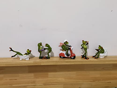 Vvgifts Frog Figurines Decor Funny Creative Craft Resin Frog Sculpture Statue For Home Office Desk Tabletop Bathroom Decoration, Ornament Gift (Frog Pulling Pants) #TOP7