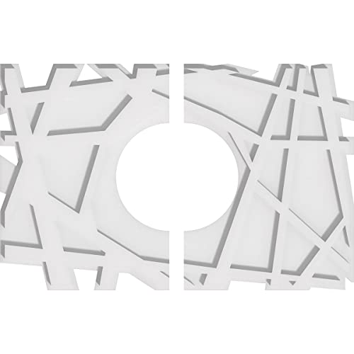 Ekena Millwork CMP22X14NO2-07000 Novo Architectural Grade PVC Contemporary, Two Piece Urethane Ceiling Medallions 22"W x 14 5/8"H x 7"ID x 7 3/4"C x 1"P