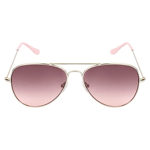 Image of Unisex UV Protected Aviator Shaped Full Rim Sunglasses With Assorted Colored Sunglasses Case, Frame - Plastic, Polycarbonate Lens