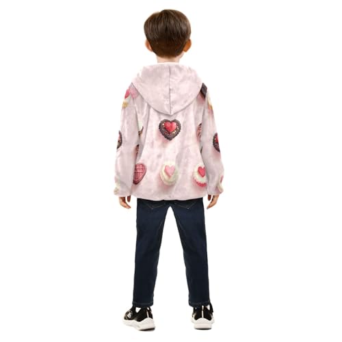 Love Chocolate Girls Fleece Jacket Girls Fall Jacket Girls Zip Up Hoodie Girls Sherpa Jacket 2-10T4