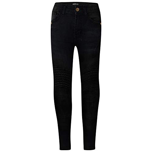 A2Z 4 Kids Pantalones Vaqueros Ajustados elásticos para niños, Estilo Casual y Corte Ajustado - Boys Jeans J501 Jet Black 7-8