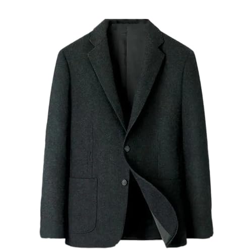 Men's Wool Blend Blazer Fall Winter Oversized Solid Color Business Wedding Daily Commuting Suit Jacket