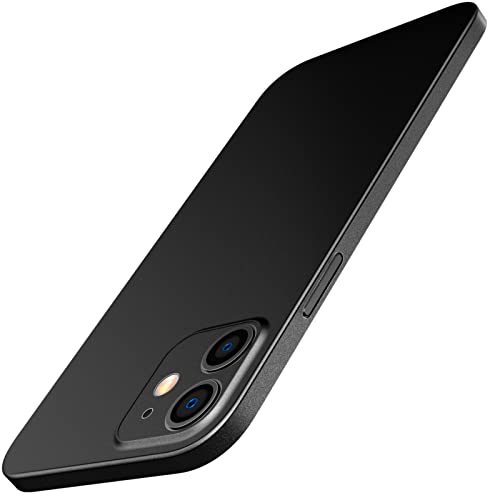 JETech Ultra Slim Case for iPhone 12, 6.1-Inch, Camera Lens Cover Full Protection, Lightweight, Matte Finish PP Hard Minimalist Case, Support Wireless Charging (Black)