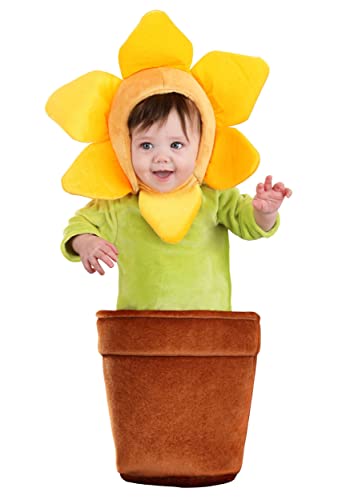 Disfraz infantil de maceta con capucha floral miniatura 1