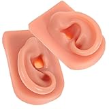 PRETYZOOM Modelo de Simulación de Oído Humano en Silicona Reutilizable para Práctica de Perforaciones, Color Piel Oscura, Tamaño Pequeño, Suministros Profesionales para Piercing