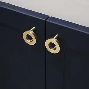 MANTARA B-0025-36 Round Drawer Brass knobs Kitchen Decorative Cabinet Handles and pulls Decorative Furniture Hardware (Pack of 2)