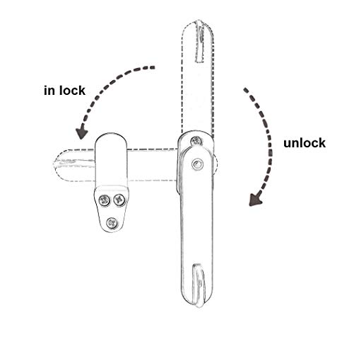 QCAA Solid Cast Brass Barn Door Latch for Cabinet Door 4", Brushed Antique Brass, 2 Pack, Made in Taiwan - Image 3