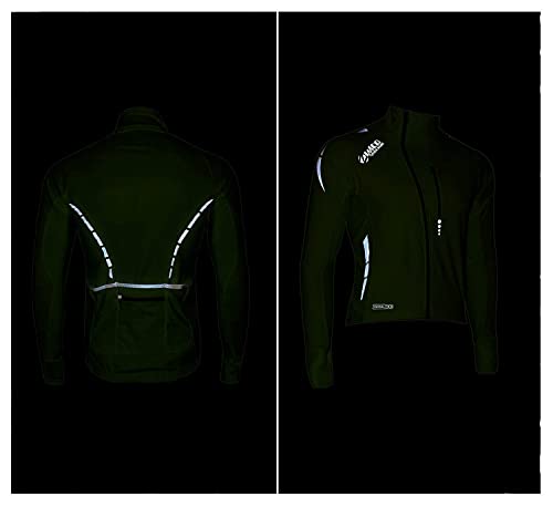 Zimco Pro Men Winter Cycling Jackets High Viz Bicycle Jersey Windproof Thermal Insulated Jacket (Gray, XL) - Thumbnail 5