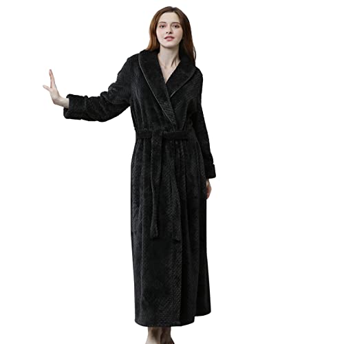 HOOUDO Womens Fluffy Dressing Gown Luxury Full Long Bath Rob