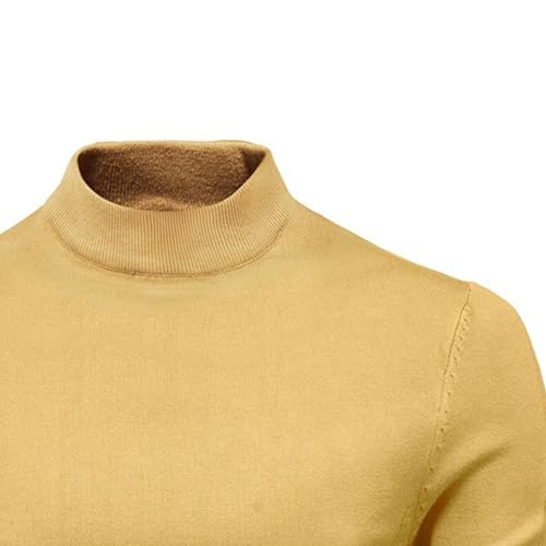 Men's Casual Turtleneck Knitted Half Neck Pullover Thermal Sweater Lightweight Knitted Solid Sweaters2