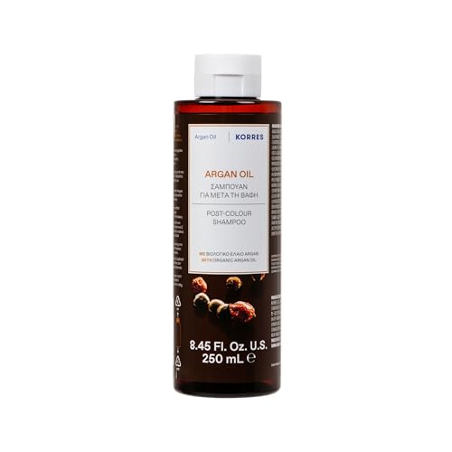 KORRES Argan Oil Shampoo, Reinigung und Pflege für coloriertes Haar, mit Bio-Arganöl, dermatologisch getestet & vegan, 250 ml