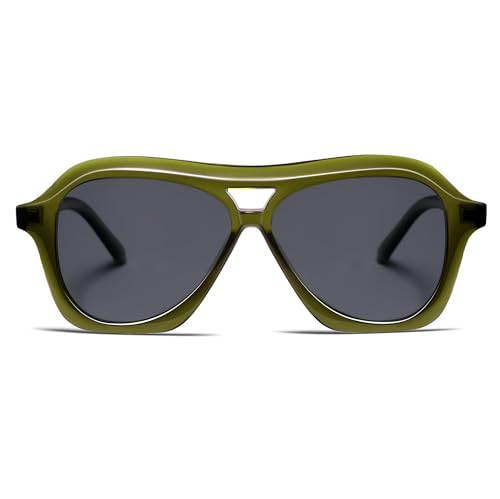 VANLINKER Retro 70s Square Aviator Sunglasses Womens Men Trendy Polarized Vintage Shades VL9768