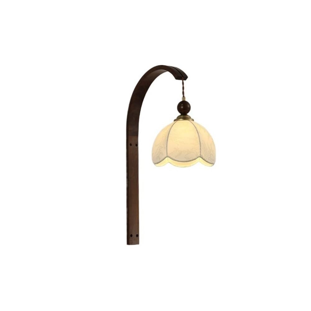 E7v2T9k6 Wall Lamps Retro Artistic Walnut Color Decorative Lamps Living Room Bedroom Bedside Wall Lamp Sconce Decor