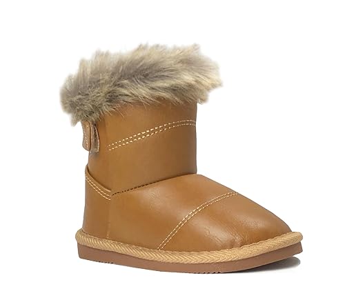 REDVOLUTION New Kids Classic Snow Boots Faux Leather Fashion Boots Outdoor Shoes(Toddler/Little Kid)2