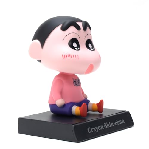 Image of Daiyamondo Super Hero Action Figure Limited Edition Bobblehead with Mobile Holder for Car Dashboard, Office Desk & Study Table (Pack of 1) (Pink Shinchan)