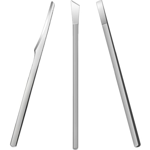 Ipetboom Juego Profesional de 3 Cuchillos para Pedicura de Acero Inoxidable Kit Multifuncional de 16 CM para Eliminar Piel Muerta y Uñas Encarnadas Herramienta para Cuidado de Pies Casa