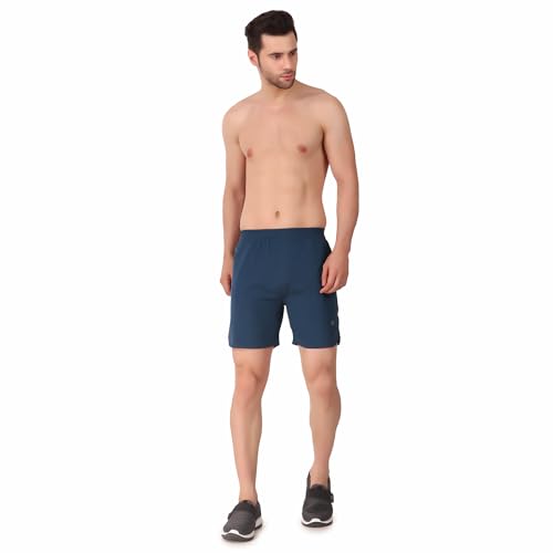 Image of Oysters Men's Regular Fit Elastic Waist Shorts with Zip Pockets
