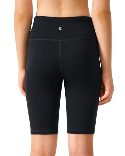 Stelle Girls 4"/8" Volleyball Shorts Youth Bike Shorts Athletic Yoga Dance Gymnastics Compression Shorts with Pockets2