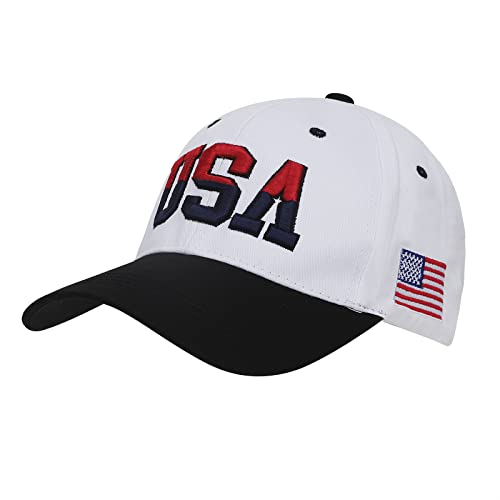 RUIXIA Casquette Baseball Homme Vintage Rétro Casquette Réglable Unisexe avec Motif de Drapeau USA Chapeau de Soleil Brodé pour Vélo Randonnée Pêche
