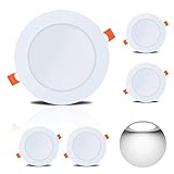 Energiesparend: Ultra slim 12W LED Panel Deckenleuchte ersetzt 70W Halogenlampe. 230V 960 Lumen 6000 Kelvin KaltWeiß Abstrahlwinkel 120°, Diese LED Deckenleuchte sparen Sie 90% Stroms