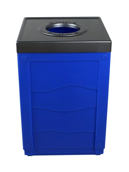 Sturdy Essentials Reform 50 Gallon Cube Recycling Bin for Bottles and Cans in Commercial Spaces - Arenas, Schools, Offices, and All Public Spaces - Cans & Bottles