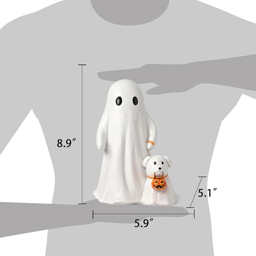 Estatua de Fantasma con Perro para Halloween de 8.9 pulg miniatura 3
