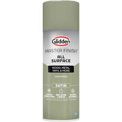 Image of Glidden Master Finish 12 oz. Satin Green Sage Interior /Exterior All Surface Spray Paint and Primer