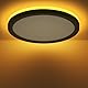 zemty 24W Deckenlampe LED Deckenleuchte Flach Schwarz mit 3W Nachtlicht, 2400LM 2700K/ 3000K/ 4000K/ 5000K/ 6500K Wählbar Rund Badezimmer Lampe, Ø29.5x2.5 cm Badlampe für Schlafzimmer Flur Küche