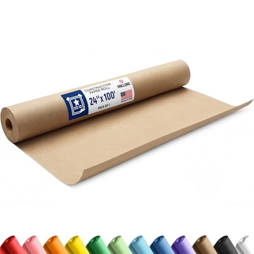 24x1200 Brown Construction Paper Roll (100 ft) by Paclord