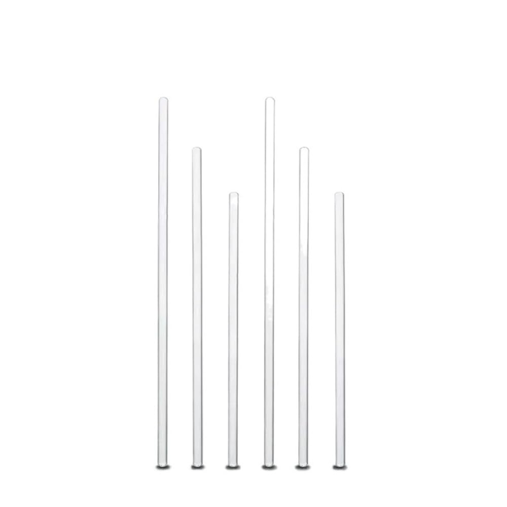 Bacchette da laboratorio Aste di drenaggio in vetro da 100 pezzi, asta agitazione diametro 6 7 8 mm, attrezzatura laboratorio ad alto contenuto borosilicato Testa rotonda trasparente(7X350mm)