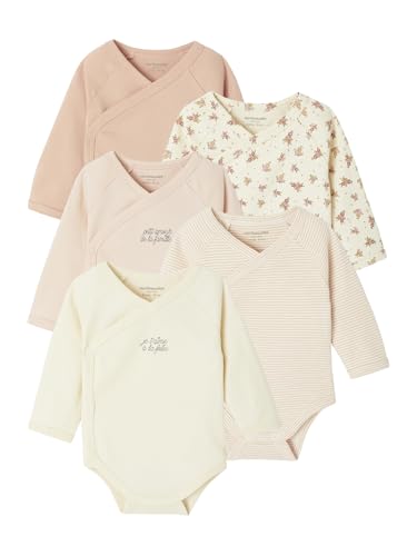 VERTBAUDETLot de 5 bodies ouverture naissancerose pâle6M(67CM)