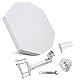 POWER SAT - Flachantenne Satellitenschüssel, 1 Anschluss/2 Anschlüsse/ 4 Anschlüsse, ideal für Satelliten-TV, robuste kompakt Satellitenantenne, die Mietwohnung und Camping Wohnwagen (Quad LNB)