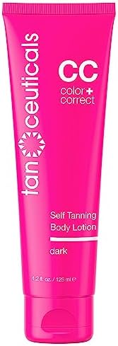 Tanceuticals Self Tanner - Dark Self Tanning Lotion for Body - Gives Natural Looking & Long Lasting Sunless Tan – Quick Fake Tan, Bronze Glow - Fresh Coconut Scent & Healthy Ingredients (Dark)
