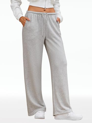 Wide Leg Sweatpants for Women High Waisted Baggy Sweat Track Pants Drawstring Casual Lounge Pants with Pockets2