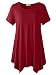 Lanmo Womens Swing Tunic Tops Loose Fit Comfy Flattering T Shirt (3X, Wine Red)