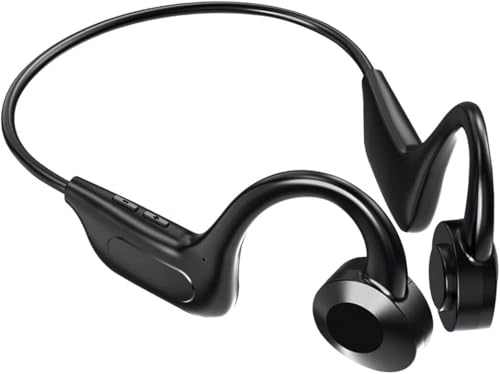 Ewayz Bone Conduction Wireless Headphones, Open-Ear Bluetooth Earphones with Noise Cancelling Microphone, Lightweight Neckband Headset, IPX7 Waterproof Sweat Resistant Headphones,10 Hours Playtime