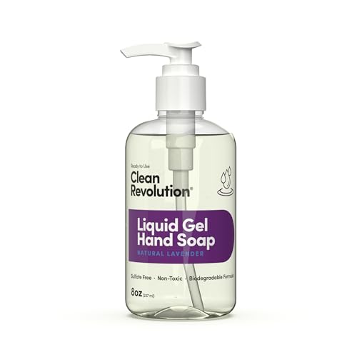 Image of Clean Revolution Liquid Gel Hand Soap Refill with Real Essential Oils - Sulfate-Free Gel Hand Wash, Moisturizing Bulk Refill, Non-Toxic Formula, Made in the USA (Natural Lavender) 8 Fl Oz