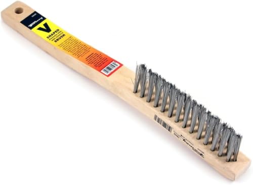 Image of Forney 70523 V-Groove Stainless Steel Wire Brush, with Wood Handle, 13-3 /4-Inch-by-.014-Inch (Pack of 6)