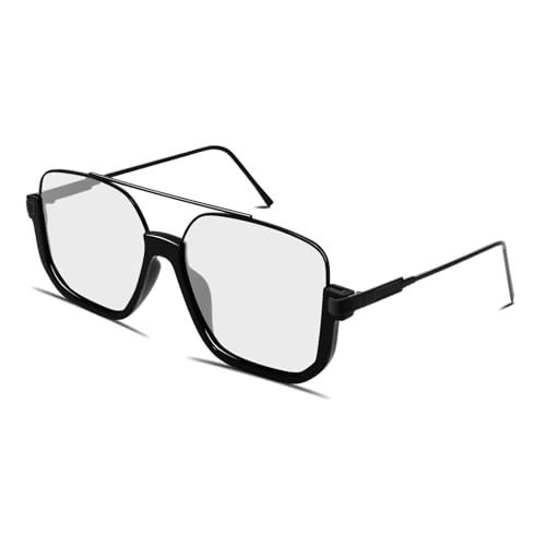Image of GUVIVI Retro Oversized Aviator Sunglasses for Women Men Square Double Bridge Pilot Sun Glasses 70s Trendy Shades