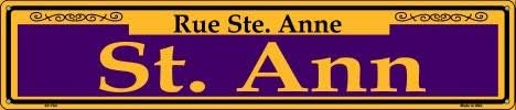 Smart Blonde St. Ann Purple Novelty Metal Street Sign ST-764