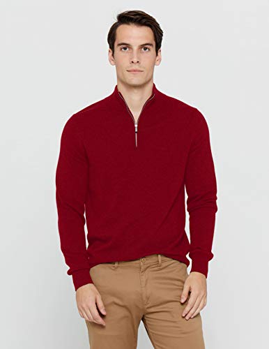 State Cashmere Men's Half Zip Mock Neck Pullover 100% Pure Cashmere Polo Neck Sweater - Image 6