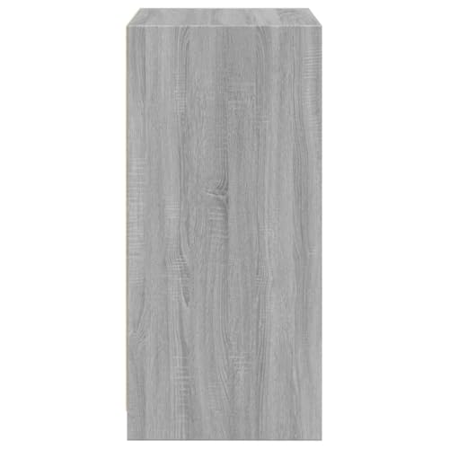 Armario gris Sonoma plegable independiente de madera con estantes 6